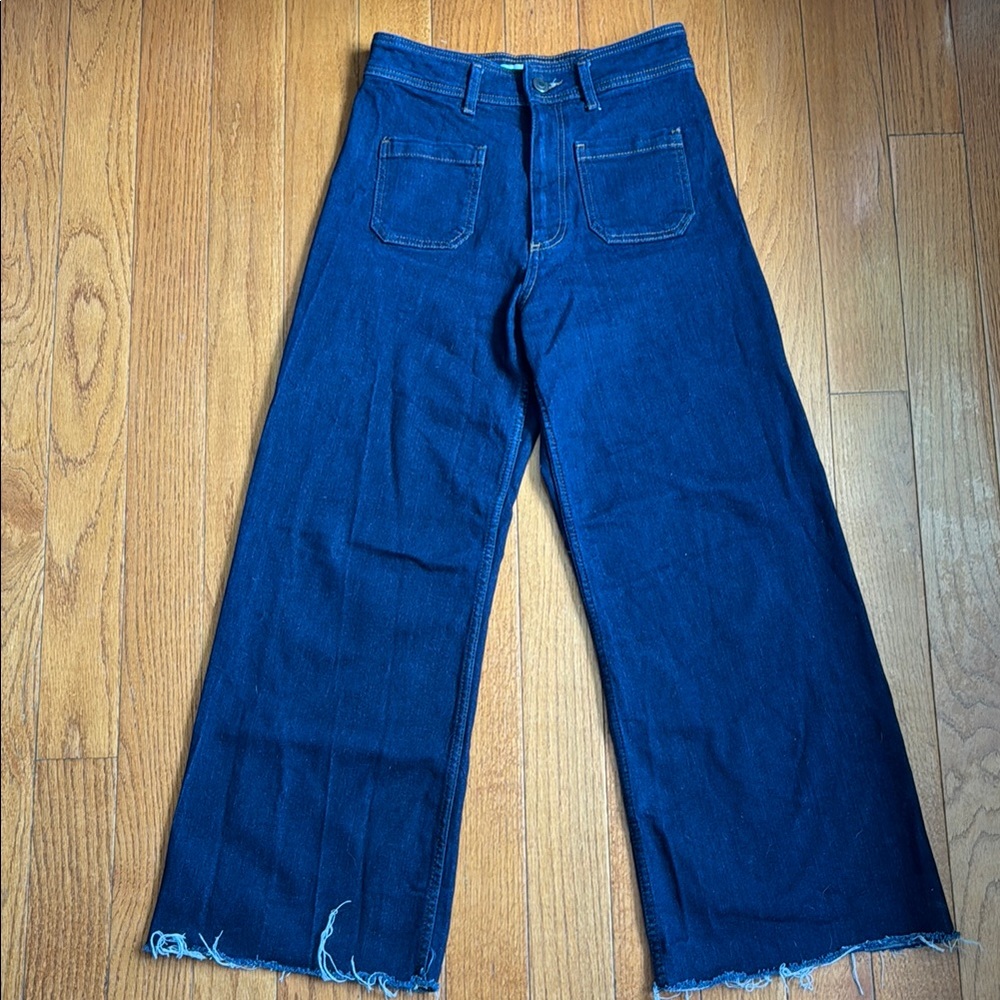 Zara women’s Dark Blue Flare & Wide Leg Jeans
